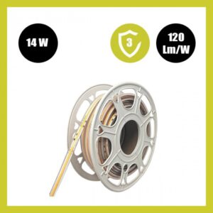 Tira LED COB 220V |14W/M | 448 LED/M | 20m | FLIP CHIP | 1200Lm/M | CRI+82 | IP67