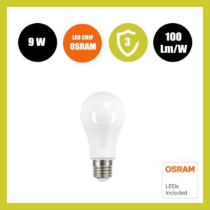 Bombilla LED 9W E27 A60 180º - OSRAM CHIP DURIS E 2835