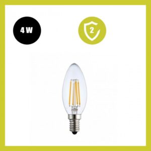 Bombilla LED Filamento Vela 4W E14 C35