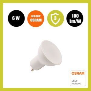 Dicroica LED 6W 100° GU10 - OSRAM CHIP DURIS E 2835