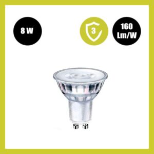 Dicroica LED GU10 8W ALTA LUMINOSIDAD - Cristal - 24º - SMD1A1A