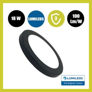 Downlight + Plafón LED - Circular- MOSS NEGRO LUMILEDS - 18W AJUSTABLE - CCT Color Seleccionable