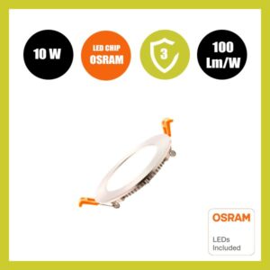 Placa Slim LED Circular 10W Acero Inox - CCT - OSRAM CHIP DURIS E 2835
