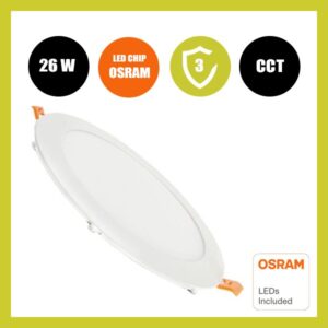 Placa Slim LED Circular 26W - CCT - OSRAM CHIP DURIS E2835
