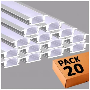 Perfil Aluminio 2 metros para empotrar - ALAS - para Tiras de LED